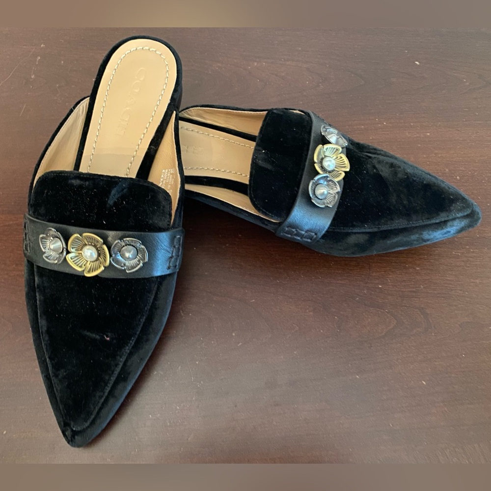 Coach Nova Loafer Slide Black Suede